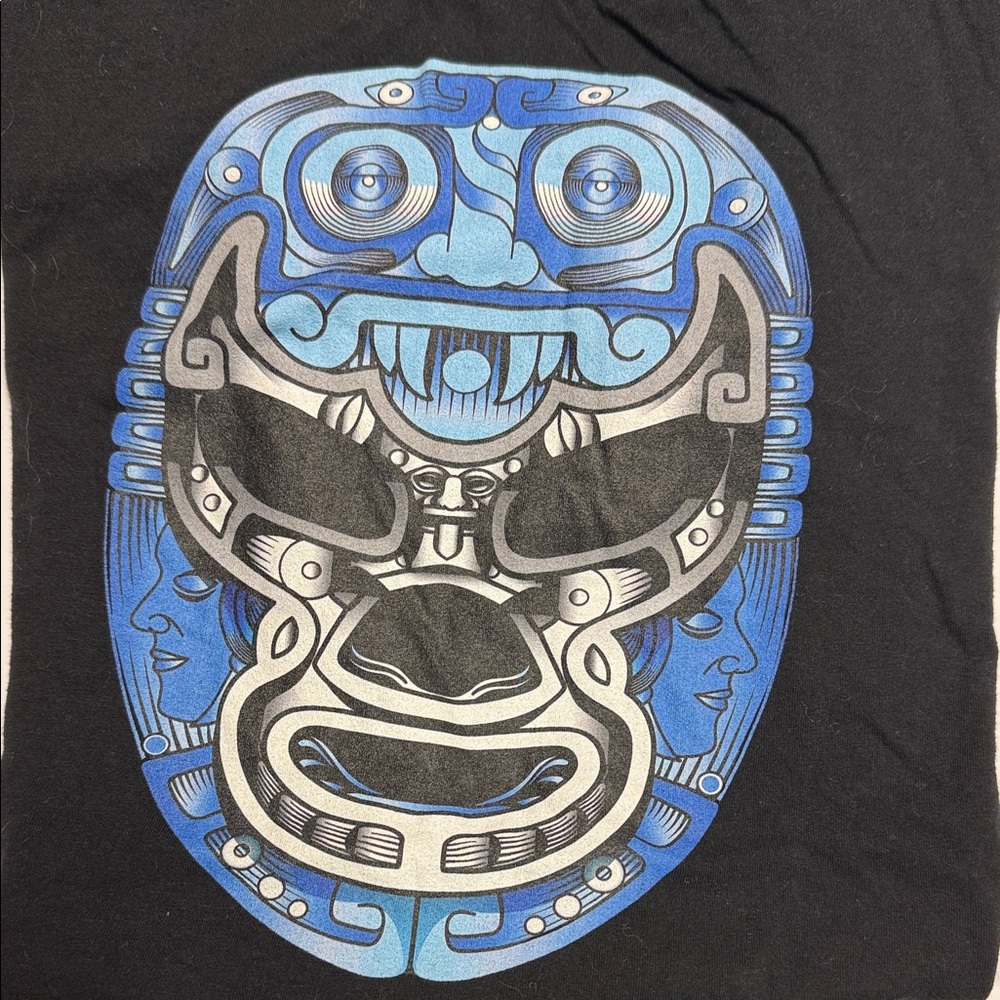 Black T-Shirt with Blue Lucha Libre Design